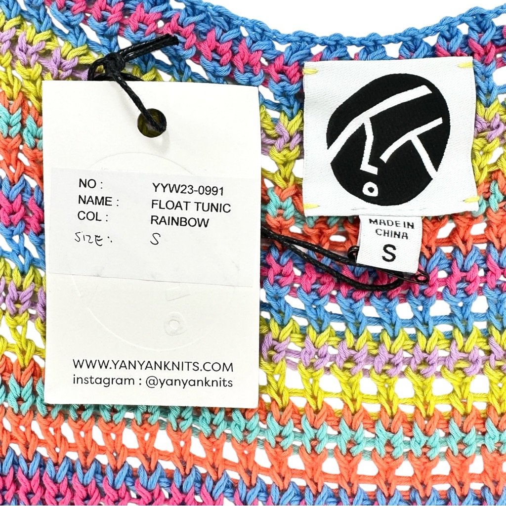 Nwt Yanyan Knits Float Tunic - Purple Green Rainbow Knit Sleeveless Tunic Sz S — image 6 of 7
